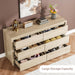 6 Drawer Dresser for Bedroom, Wood Chest of Drawers Handle Free, Large Modern Dresser Storage Cabinet for Living Room, Hallway Entryway