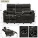 Power Reclining Loveseat with Console, Power Loveseat Recliner Sofa with Heat and Massage, Extended Footrest, Wall Hugger Recliners with Cup Holders, Lumbar Support for Living Room