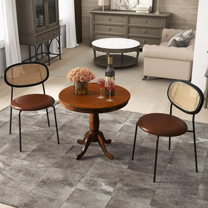 DarkWalnut Round Dining Table 32InchDiameter ProFinish
