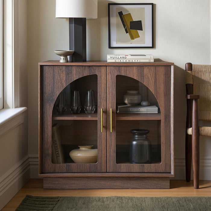31.5" Sideboard Buffet Cabinet with Arched Glass Doors