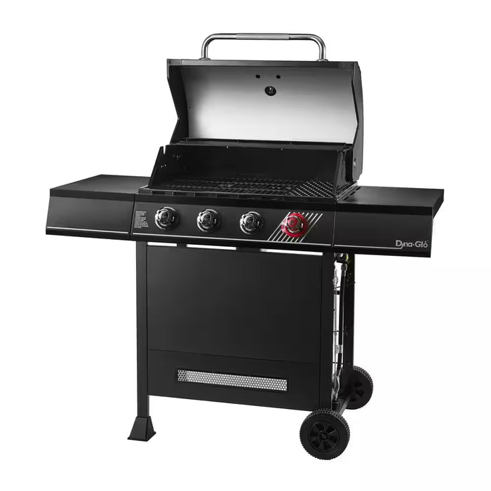 4-Burner Propane Gas Grill in Matte Black with Trivantage Multifunctional Cooking System