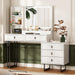 Premium White Vanity Desk With Illuminating Mirror