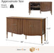 58" Fluted Sideboard Buffet Cabinet with Storage, Walnut
