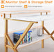 Small Desk, 27.5 Inch Small Computer Desk for Small Spaces, Compact Desk with Storage, Tiny Desk Study Desk with Monitor Stand for Home Office, White Marble + Gold Leg