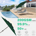9 Ft 3-Tier Outdoor LED Lighted Patio Umbrella W/Crank, Dark Green