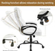 High Back Executive Chair Faux Leather Managerial Chair Ergonomic Task Chair Computer Meeting Chair Large Seat Swivel Chair, Sturdy Metal Base,White