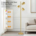 Tree Floor Lamp with 3 Light Bulbs, Standing Tall Pole Lamps for Living Room Bedroom Office, Reading Stand up Lamps with 3 Adjustable Arms, Brushed Gold