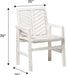 AZWC2VINWW Avalon Chevron Solid Acacia Wood Outdoor Chair, White Wash