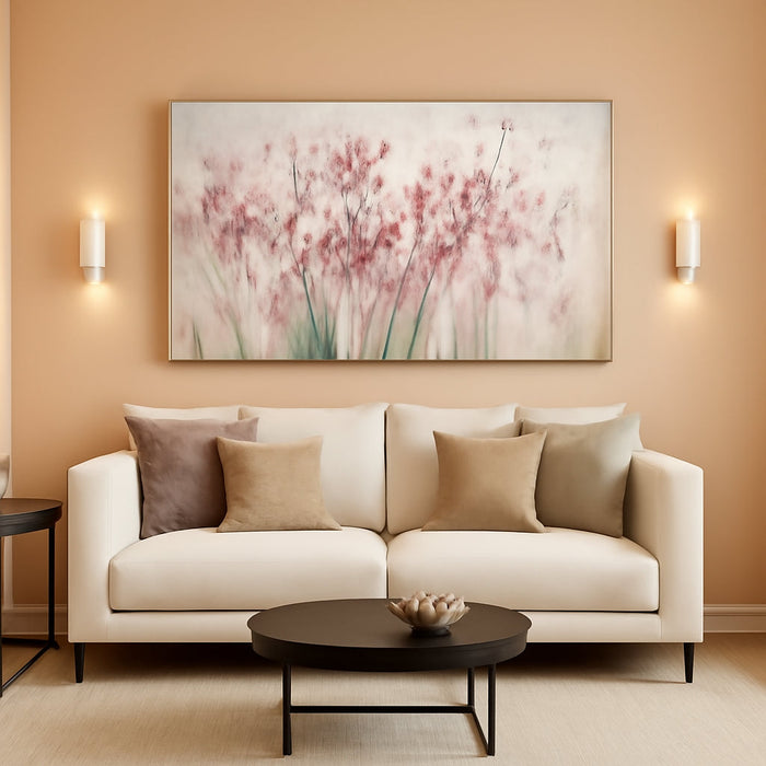 White Floral Oil Painting Canvas Art Wall Decor Modern Botanical Picture Graffiti Wall Art for Bedroom Living Room Kitchen Office 24" X 48"