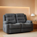Loveseat Recliner Sofa, Manual Reclining Couch with Heating and Massage, Soft Corduroy Recliner Sofa with USB Ports, Cup Holders and Side Storage Bags, Dual Loveseat Chair for Living Room, Grey