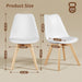 Dining Chairs Set of 4, Mid Century Modern Kitchen and Dining Chair, Soft Padded Dining Desk Chairs with Wood Legs, for Kitchen, Dining, Living Room & Bedroom, White