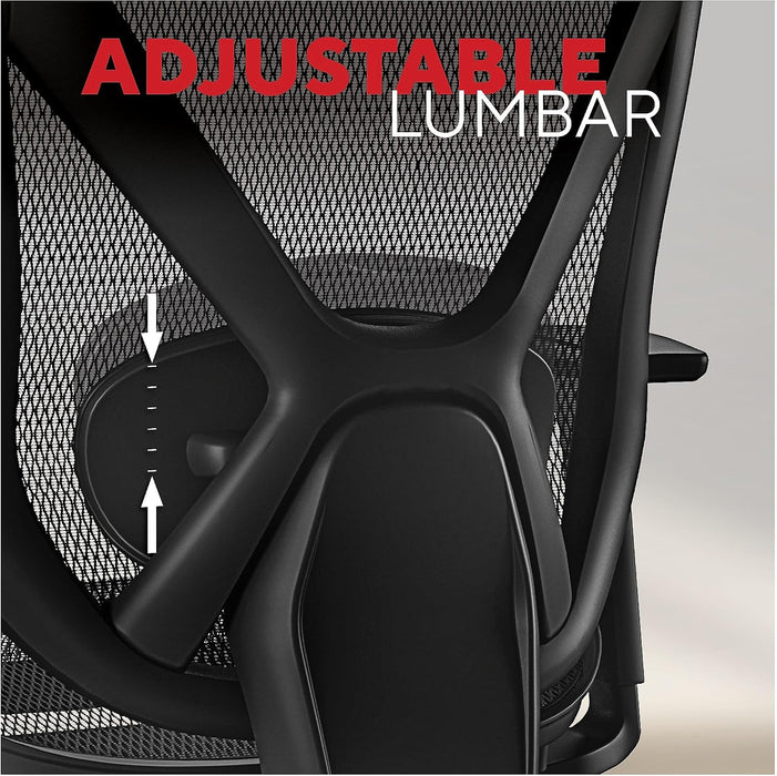 Dexley Ergonomic Mesh Task Chair, Lumbar Support, Swivel, Black