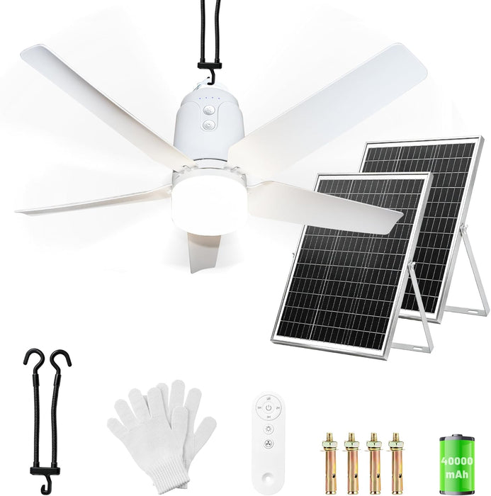 Solar Outdoor Ceiling Fan 31 LED Dimming System