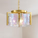 Handcrafted Gold Glass Circular Chandelier 3 Lights