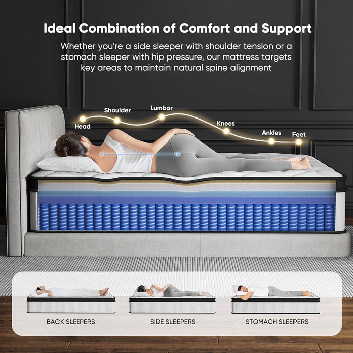 Orthopedic Breathable Cooling Queen Size Hybrid Mattress