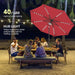 9FT Solar Umbrella Outdoor - Lighted Solar Patio Umbrella with 40 LED Lights Waterproof UV Protection, Table Umbrella with Tilt for Pool, Porch, Garden, Deck, Backyard (Red)