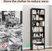 82 Inch Tall Freestanding Black Bookshelf StorageUnit