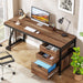 Computer Desk with 3 Drawers, 59-Inch PC Desk with Reversible Drawers, Industrial Study Writing Table Workstation with File Storage for Home Office, Walnut