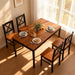 5-Piece Mid-Century Modern Dining Table Set for 4, Wooden Kitchen Table and Chairs, Compact Rubber Wood Dining Room Set for Small Spaces, Kitchen & Living Room