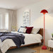 Red Floor Lamp for Living Room, 66'' Tall Industrial Standing Lamp with Unique Reflecting Shade, Mid Century Modern Ambient Light for Bedroom Office Corner