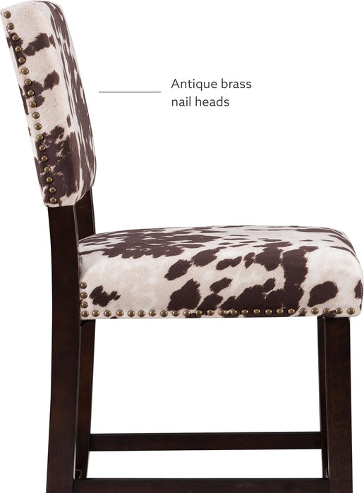 Udder Madness Corey Bar Stool, 19"W X 22.5"D X 44.75"H, Brown