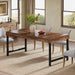 Farmhouse Dining Table for 4-6 People, 55 Inches Industrial Rectangular Kitchen Dinner Table with Heavy-Duty Metal Legs for Home, Dining Room, Small Space, Walnut