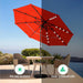 3 Tiers Patio Umbrella with Solar Lights 9Ft Outdoor Market Table Umbrellas with Push Button Tilt for outside Pool Garden, Orange