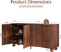 58 Inches Walnut Fluted Sideboard Buffet Cabinetry