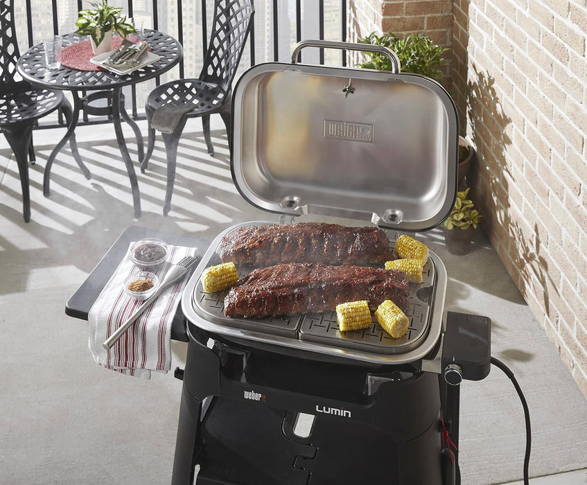 Weber Lumin Versatility Expansion Kit – 4‑Piece Steam, Smoke & Warming Accessory Set for Lumin Electric Grill with Stainless Steel Reservoir and Warming Dishes