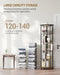 Rotating Bookshelf, 360° Spinning Bookshelf Tower,Round Book Shelf | Display Revolving Bookcase, Narrow Swivel Bookshelves for Small Space, Bedroom, Living Room, 6-Tier Rustic Brown, BC52101B