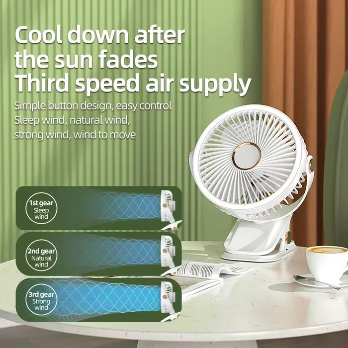 8000Mah Camping Fan Rechargeable Desktop Portable Air Circulator Wireless Ceiling Electric Fan with LED Light Clip-On Home Fan