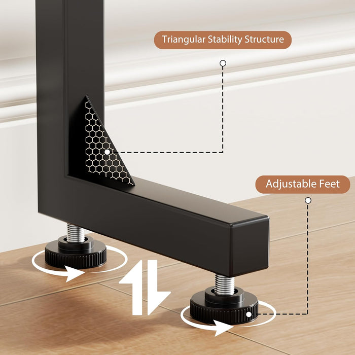 2 Pack Adjustable Height Narrow Console Table with Power Outlets, 90" Long Sofa Table with Charging Station behind Couch Table Entryway Table for Living Room and Hallway – Rustic Brown