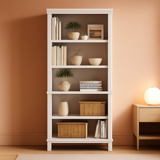 71" Farmhouse Bookcase, 5-Tier Bookshelf with Adjustable Shelves | Adjustable Shelves, Easy Assembly