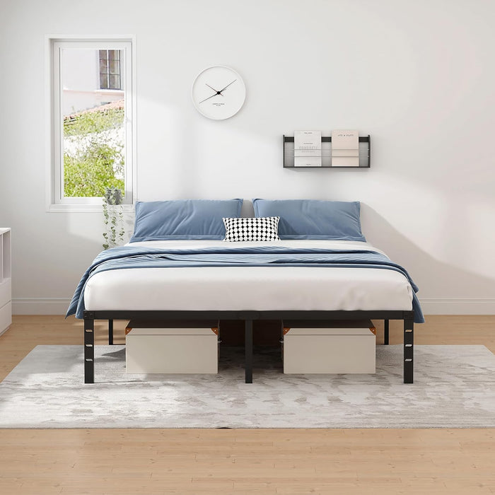 Metal Bed Frame,Queen Size Bed Frame with Storage Space,14 Inch