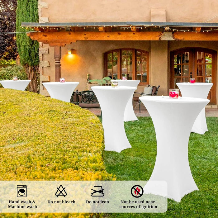 White Spandex Square Cocktail Table Covers 32x43Inches