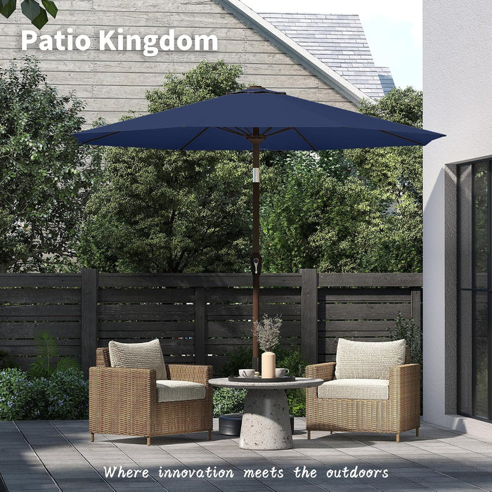 Patiokingdom 11FT Patio Umbrella,Outdoor Market Table Umbrella with Push Button Tilt and Crank,8 Sturdy Fiberglass Ribs,Uv Protection for Pool,Backyard,Garden,Deck