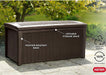 Outdoor Storage Deck Box, for Patio, Backyard & Garden, Borneo, 110 Gallon, Brown - Lockable, Organizing, and Waterproof Plastic Container Bench