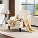 Beige Linen Upholstered Contemporary Accent Armchairs Pair