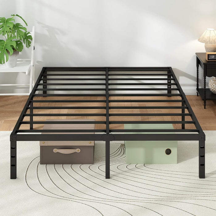 Metal Platform Bed Frame Full Size, 12 Inch Height with Heavy Duty Steel Support, No Box Spring Needed, Easy Assembly and Underbed Storage,Black