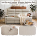 Reclining Couch Sofa Set Leather Recliner Couch Sofa and Loveseat Sets for Living Room, RV, Theater Seating(3 Seat Sofa+Loveseat,Beige)