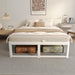 Queen Bed Frame, 16 in Reinforced Heavy Duty Metal Platform Bed, White