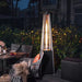 48,000 BTU Black Heat-Focusing Propane Gas Patio Heater with Wheels