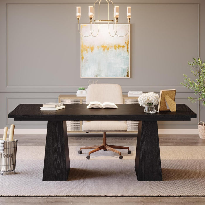 63-Inch Modern Executive Desk Featuring Dual Pedestal