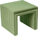 Modern Channel Tufted Velvet Ottoman Home Décor|Ottoman for Living Room & Bedroom - Green