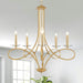 Gold Five Light Chandelier Fixture Crystal Accents