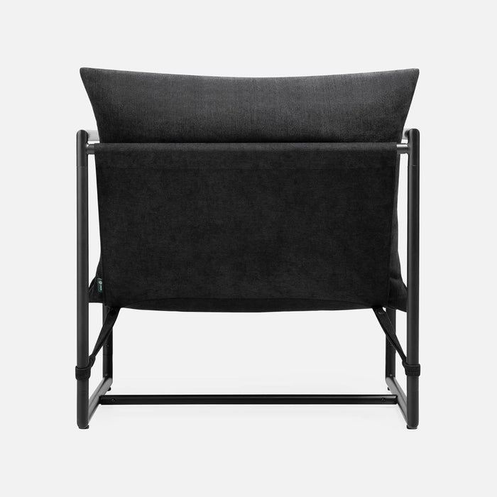 Aidan Sling Accent Chair, Pack of 2, Metal Framed Armchair with Shredded Foam Cushioning, Black