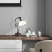 Bankers - Cordless LED Table Lamp, Battery-Operated, Rechargeable, 3-Level Dimming, Universal USB-C Charging, 180° Swivel Head, White Jade Glass Shade, Oil Rubbed Bronze