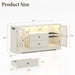 55" Buffet Cabinet with Storage & Power Outlet, Sideboard Cabinet with 2 Tempered Glass Doors, 2 Drawers, RGB Lighting & Adjustable Shelves, Coffee Bar Cabinet, Rustic White