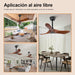36 Inch Contemporary Black Walnut Outdoor Fan