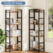 Wide Adjustable Bookshelf With Industrial Modular Panels
